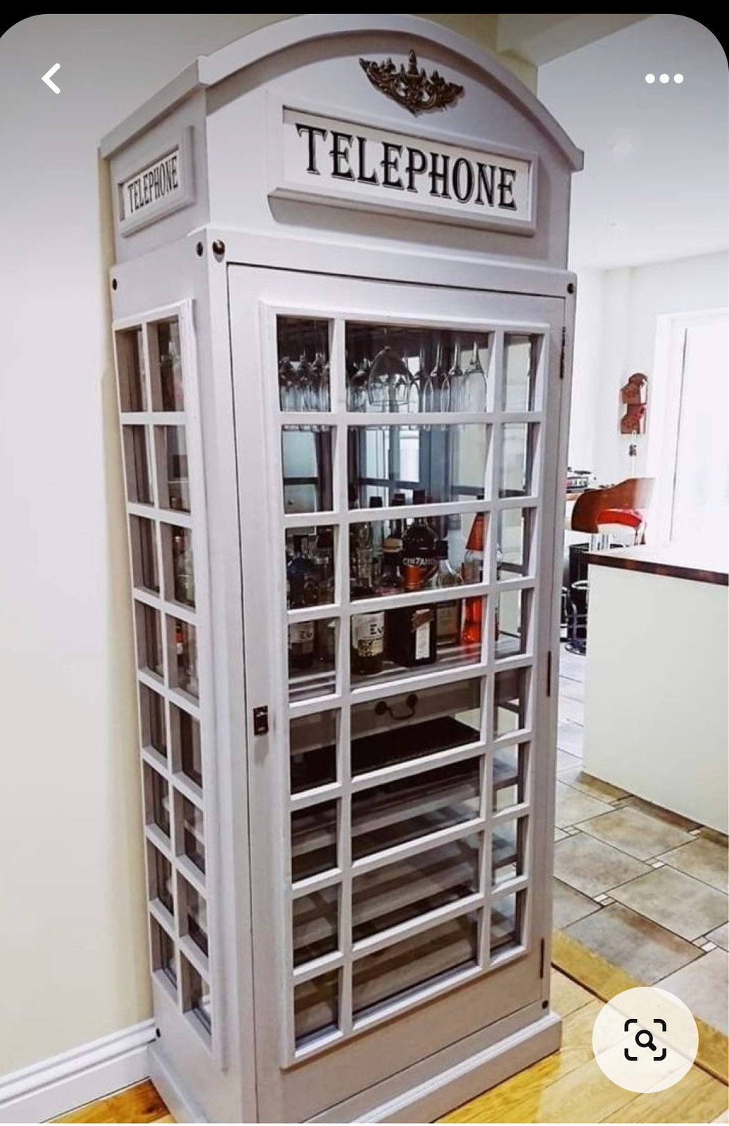 Handcrafted Telephone Booth Bar Cabinet
