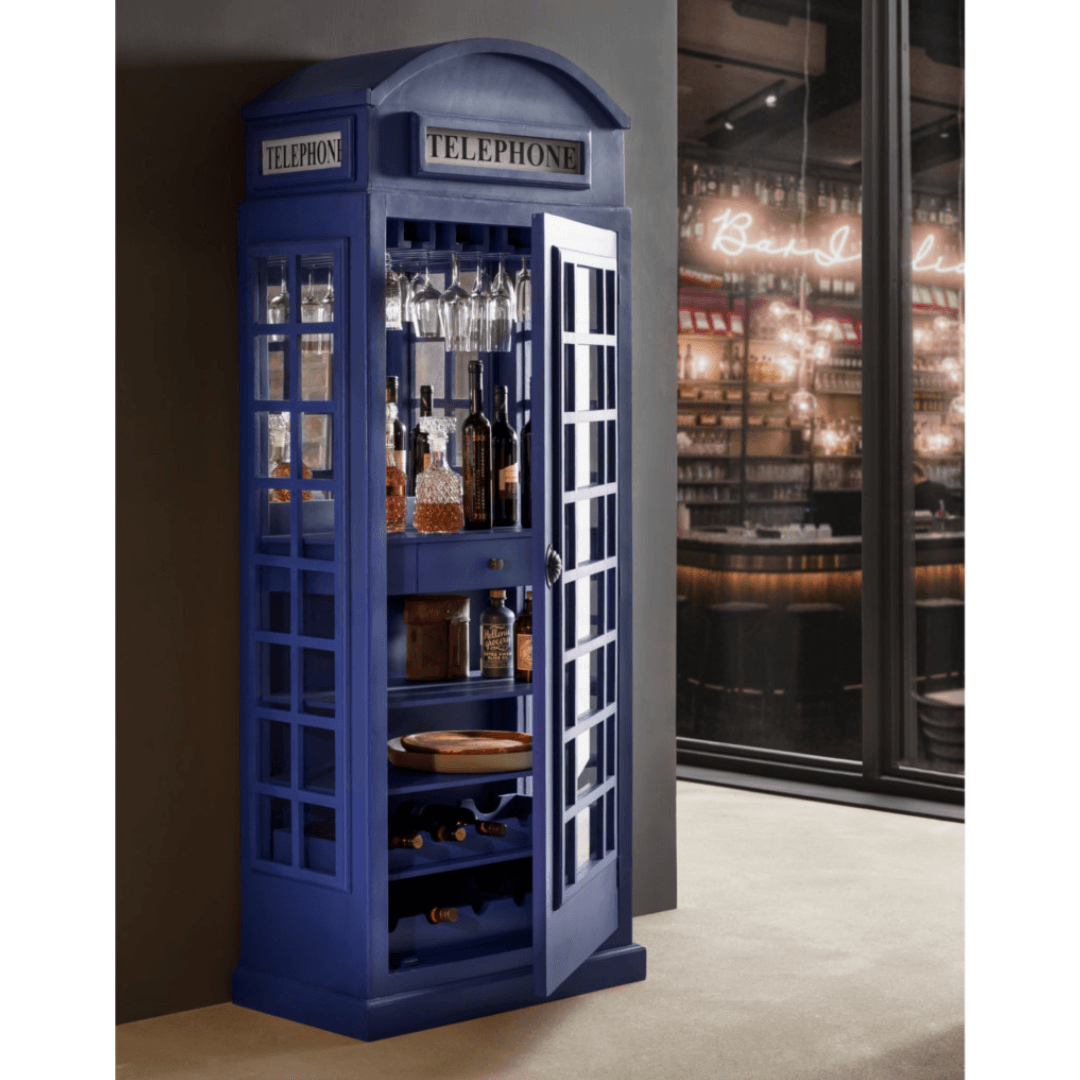Handcrafted Telephone Booth Bar - Happyware Home Pvt Ltd