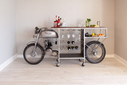 Handcrafted Triumph Bike Bar Counter
