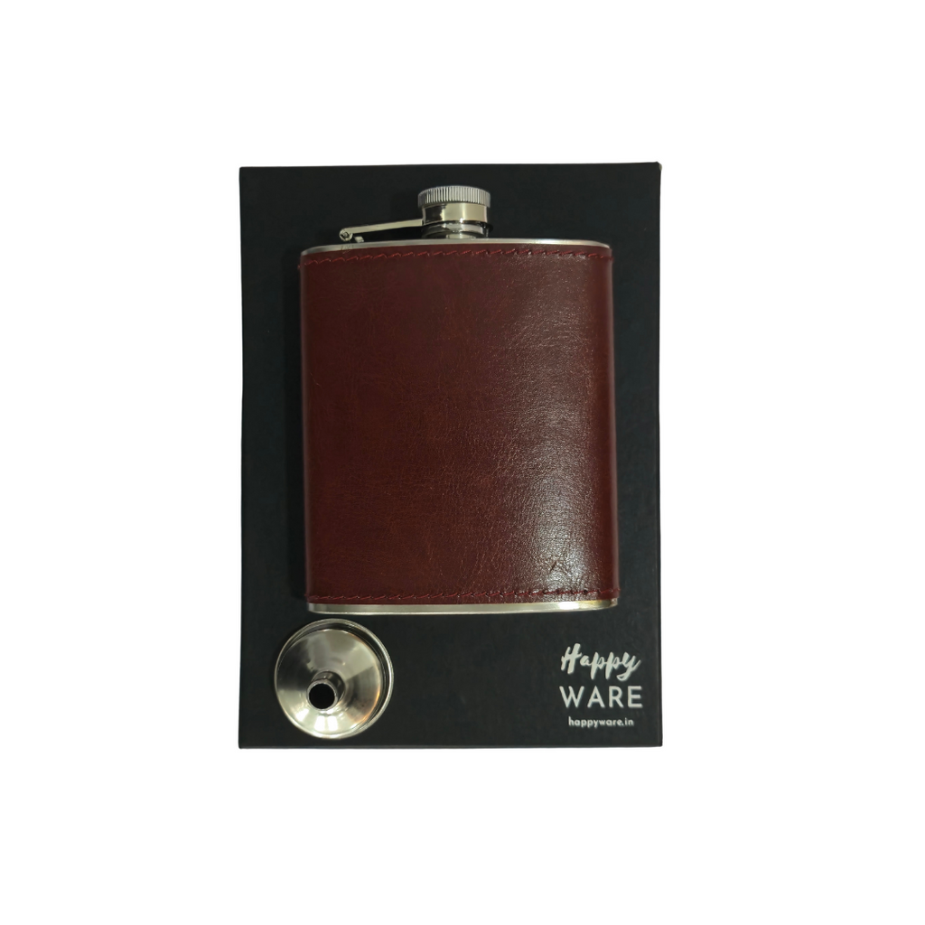 Black Tan Drink Hip Flask + Funnel - CRED Special