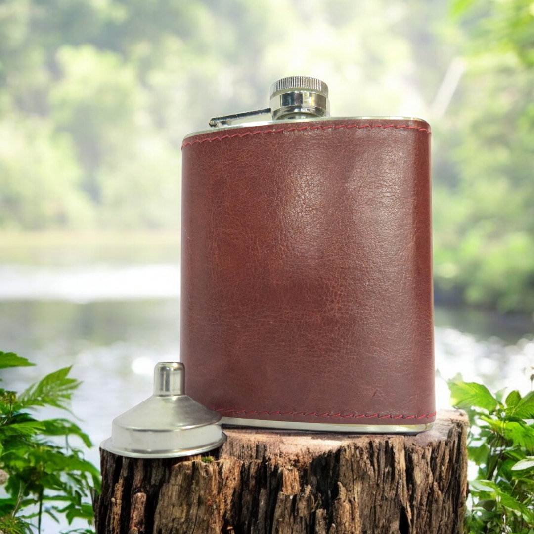 Black Tan Drink Hip Flask + Funnel - CRED Special
