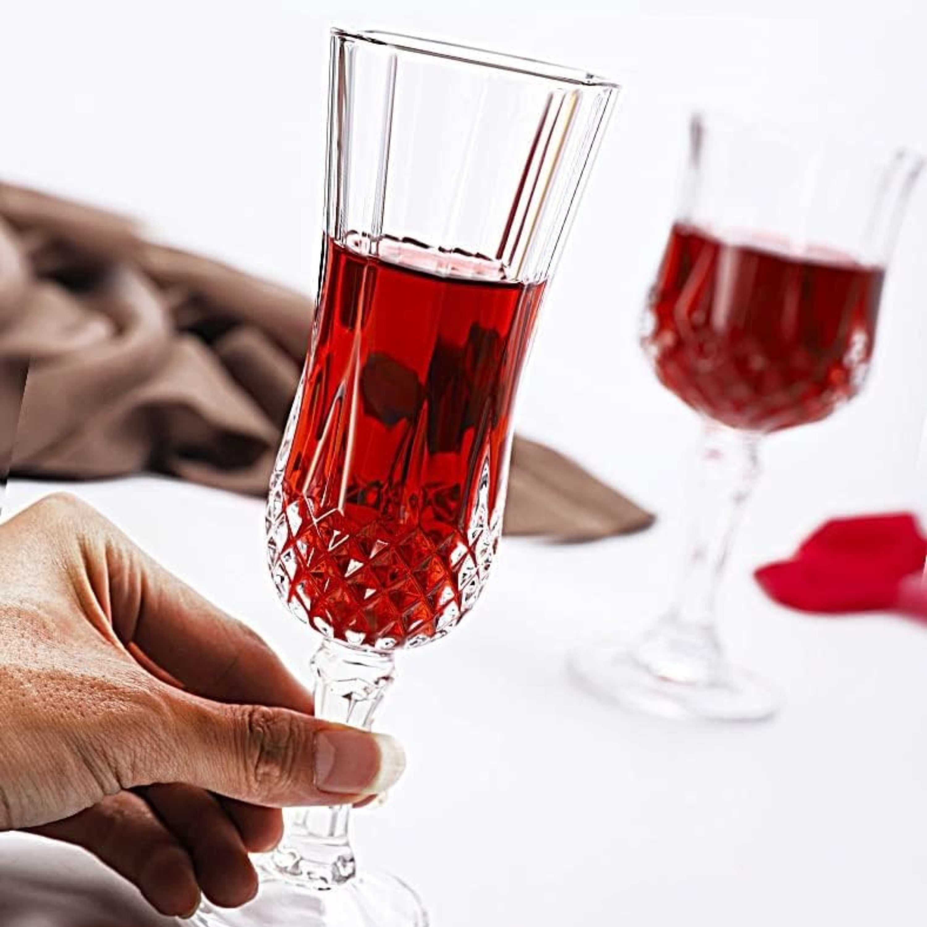 Elegant Champagne Flute Glasses (Set of 2), 160 ml