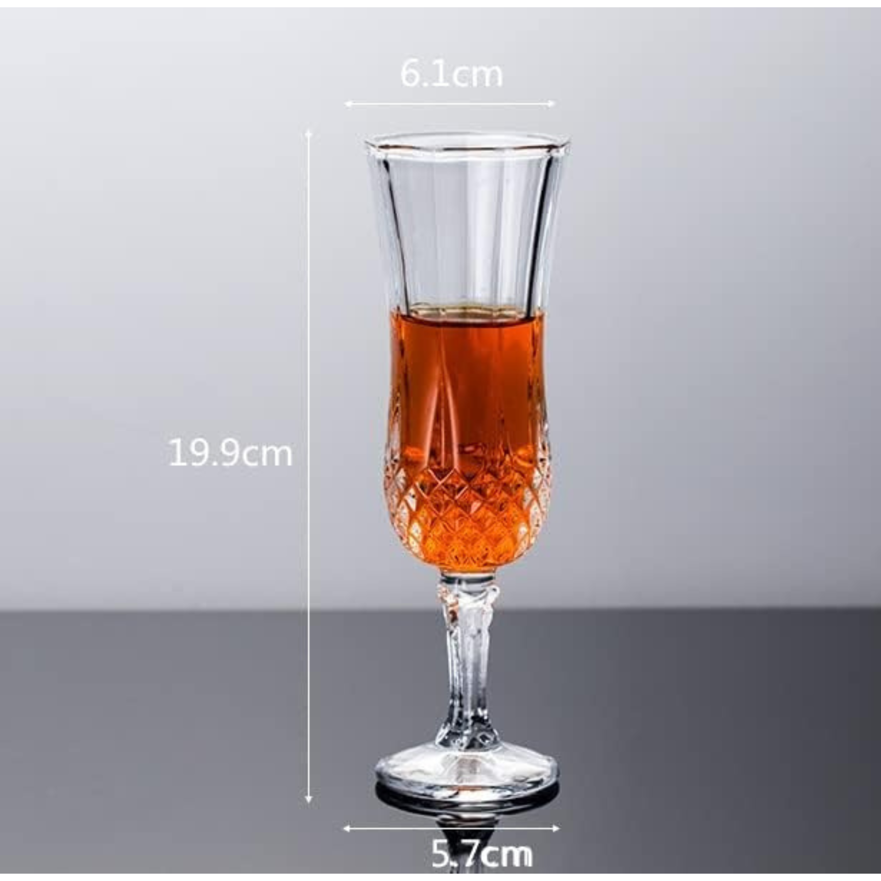 Elegant Champagne Flute Glasses (Set of 2), 160 ml