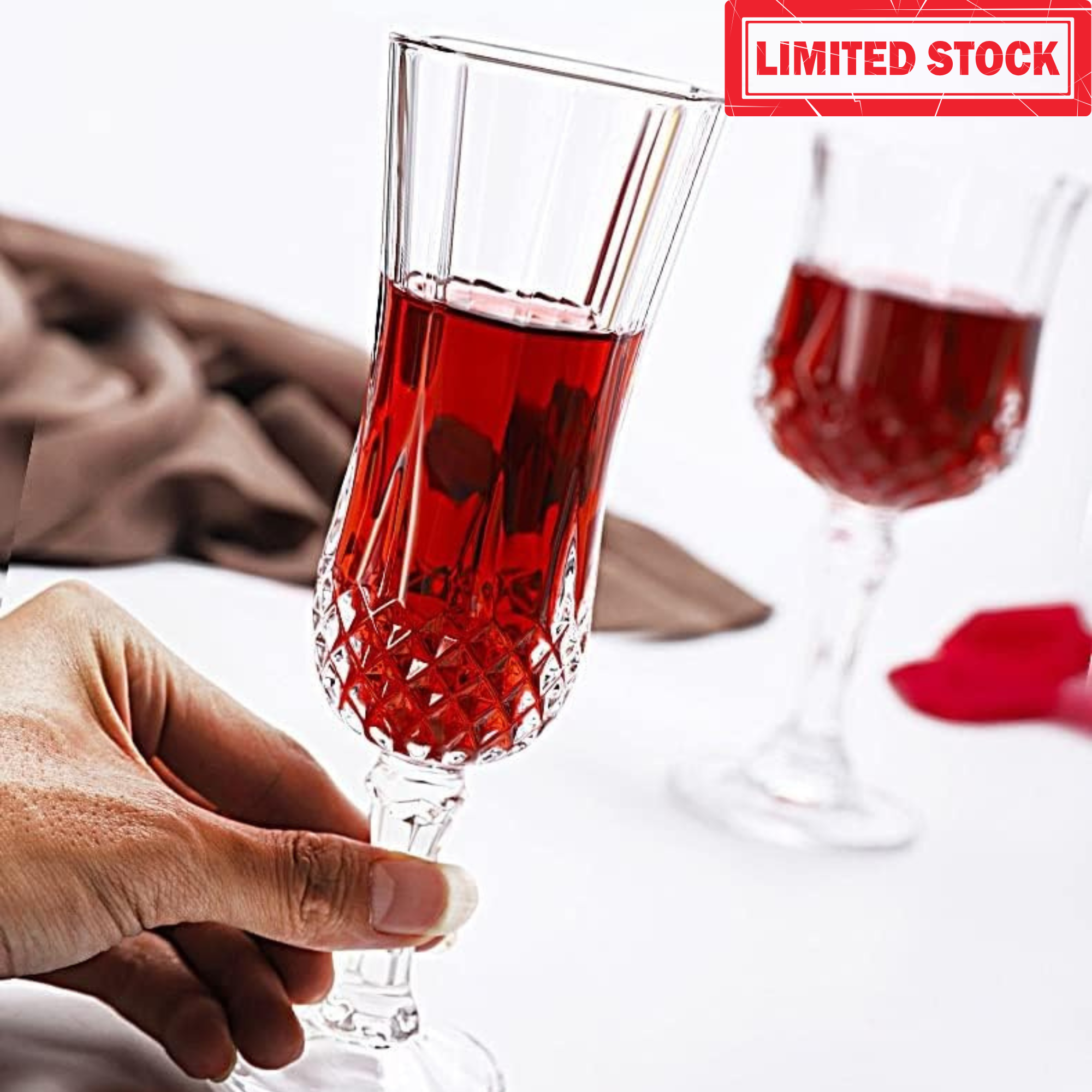 Elegant Champagne Flute Glasses (Set of 2), 160 ml