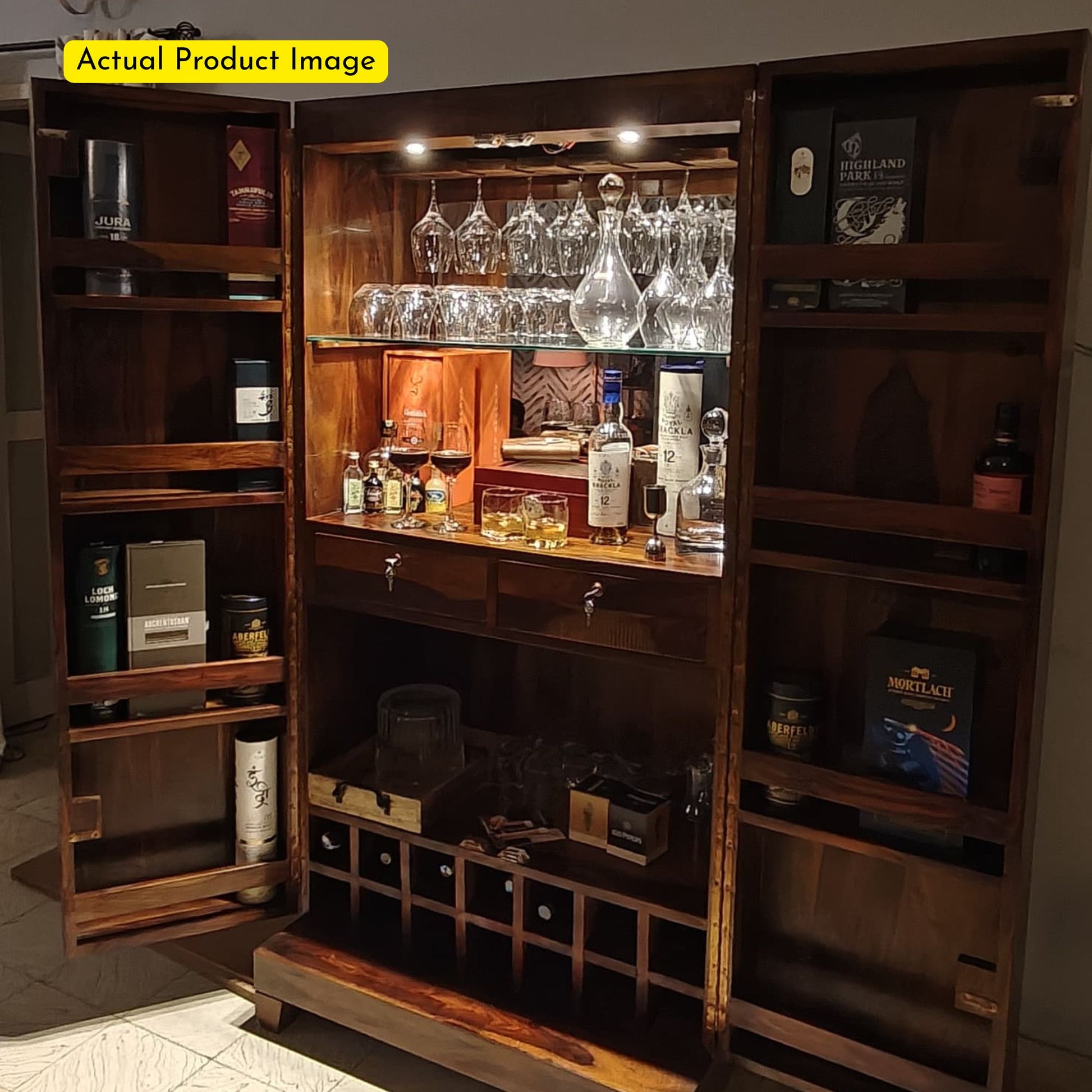 Handcrafted 100% Sheesham Maharéva Estate Bar Cabinet