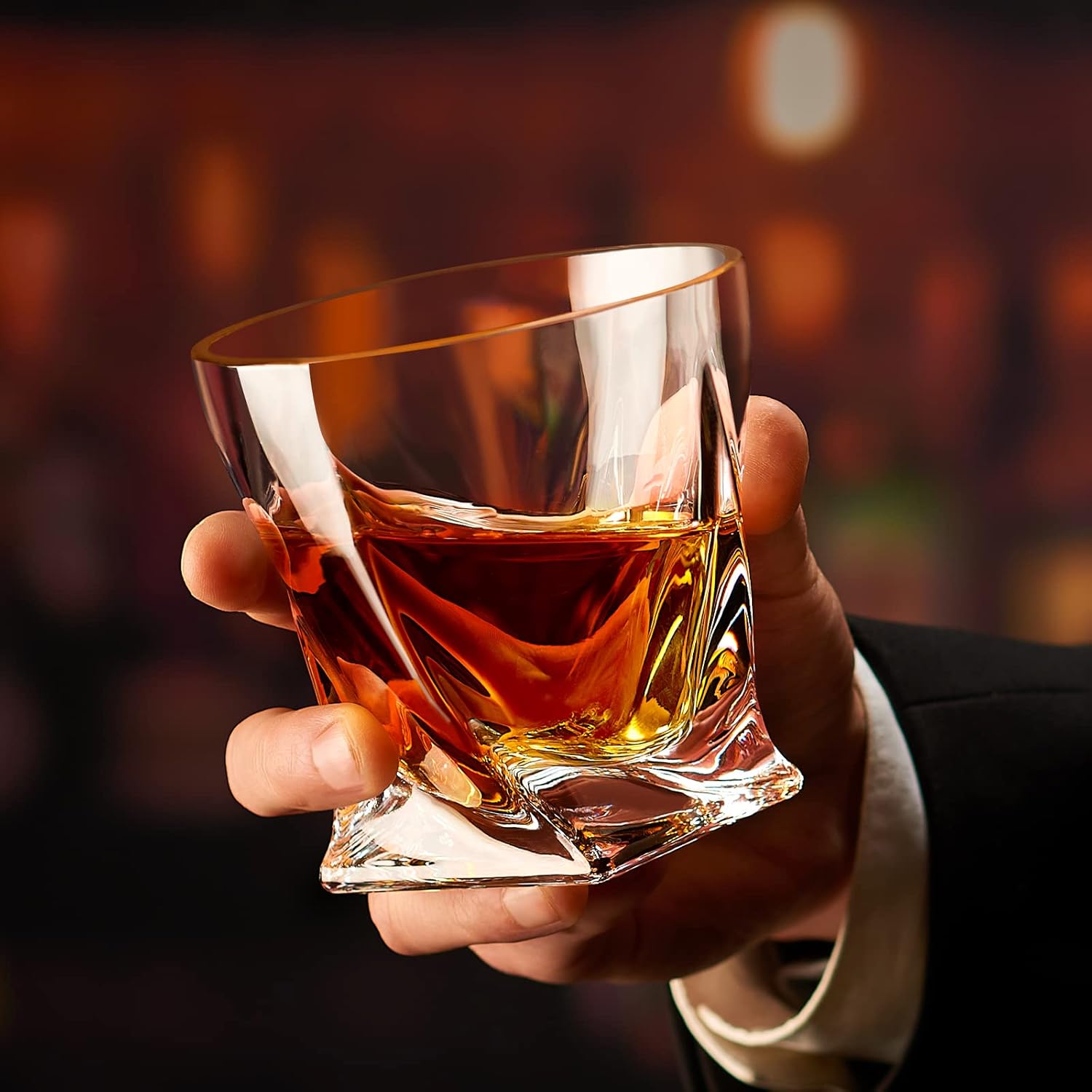 Twisted Crystal Clear Whiskey Glass, 300ml (2 pcs)