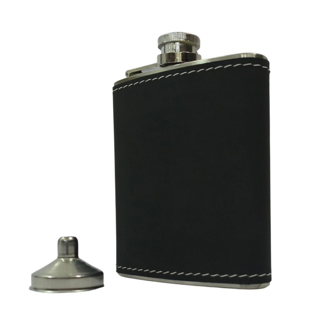 Black Travel Drink Hip Flask + Funnel - CRED Special