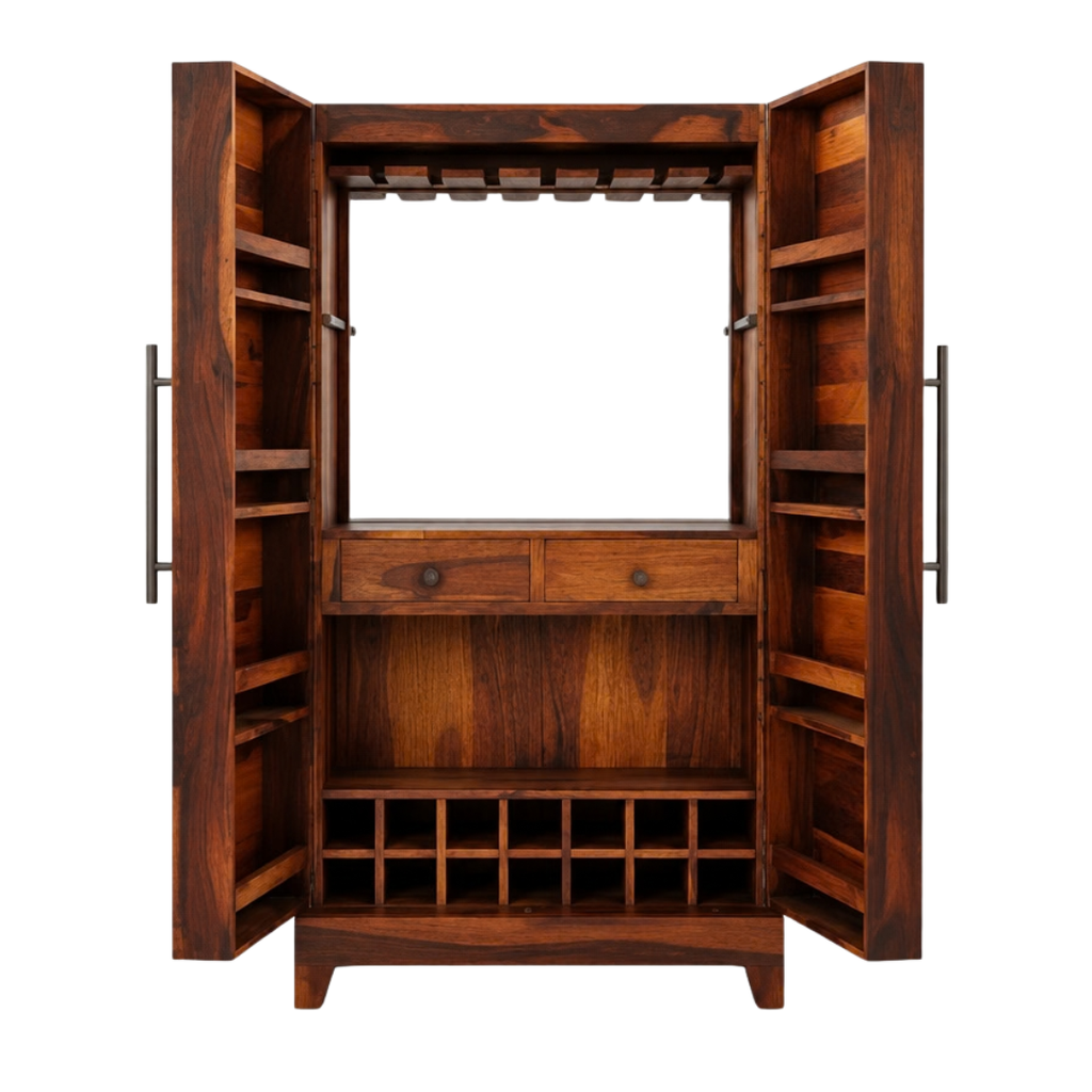 Handcrafted 100% Sheesham Maharéva Estate Bar Cabinet