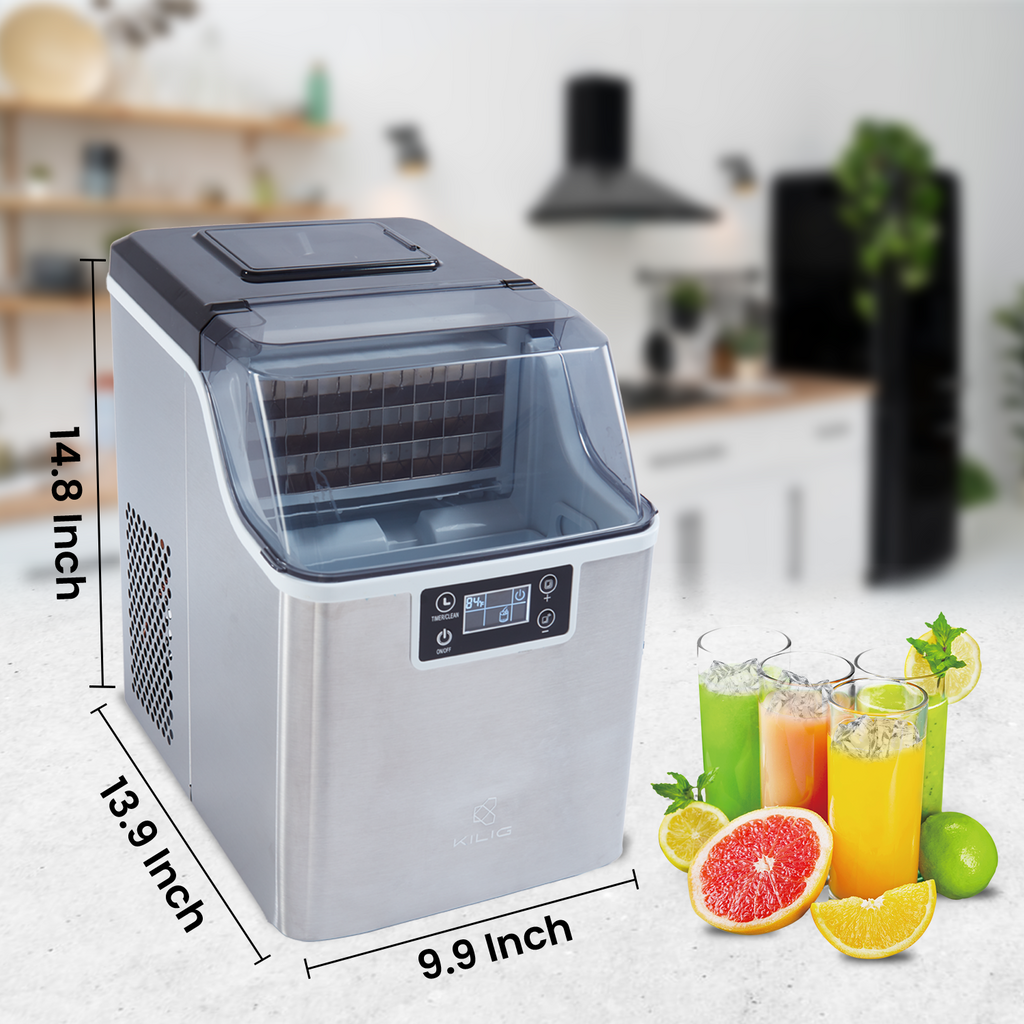 Kilig S01 Square Ice Maker - 20 kg - Stainless Steel