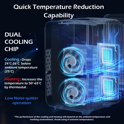 KILIG Frio+ Portable Mini Fridge 10 Litre with Dual Cooling Chips and Warmer Function, Skincare Fridge for Bedroom, Thermoelectric Cooler and Warmer Small Refrigerators for Drink, Office, Car, White