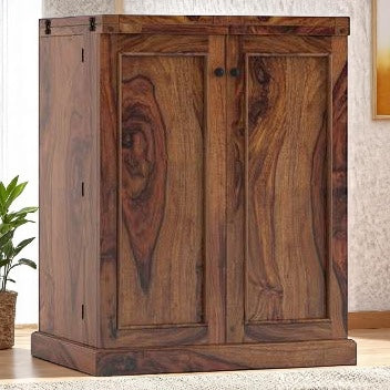 100% Sheesham Wood Bar Cabinet - Classic Style