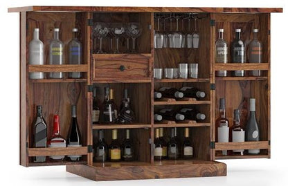100% Sheesham Wood Bar Cabinet