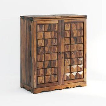 100% Sheesham Wooden Bar Cabinet - Provincial Style