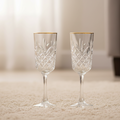 Elegant Gold Rim Crystal Wine Glasses (Set of 6)