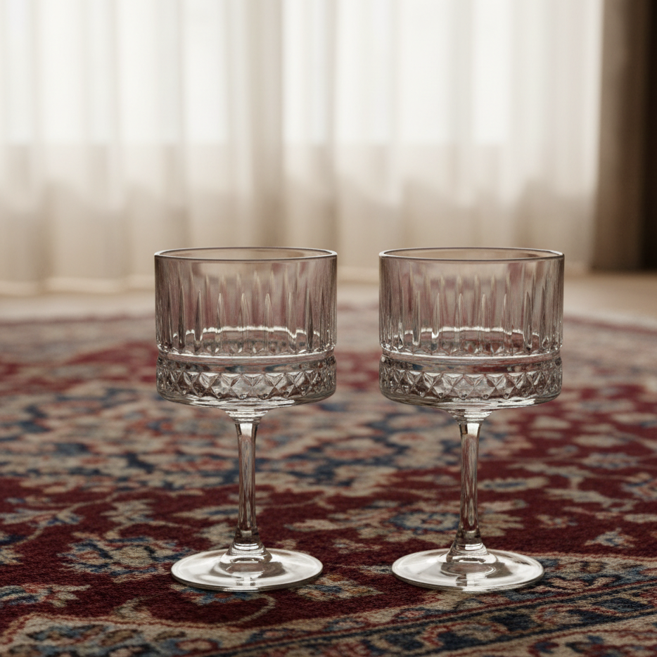 Elegant Crystal-Cut Wine Glasses (500 ml) - Set of 6