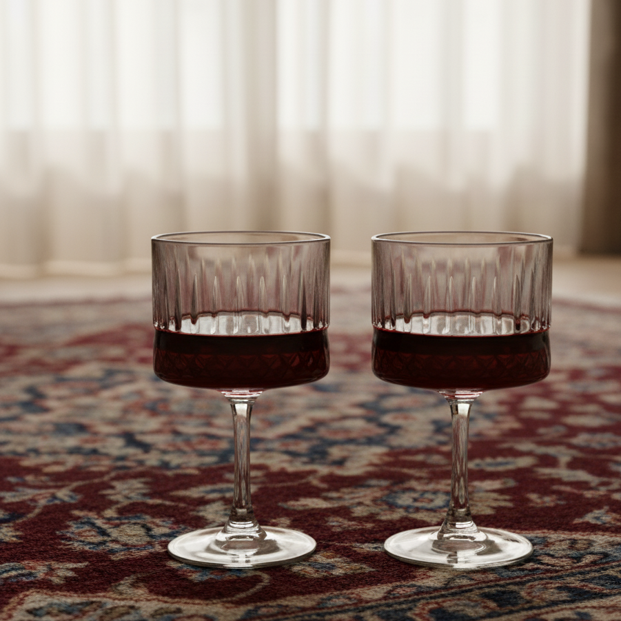 Elegant Crystal-Cut Wine Glasses (500 ml) - Set of 6