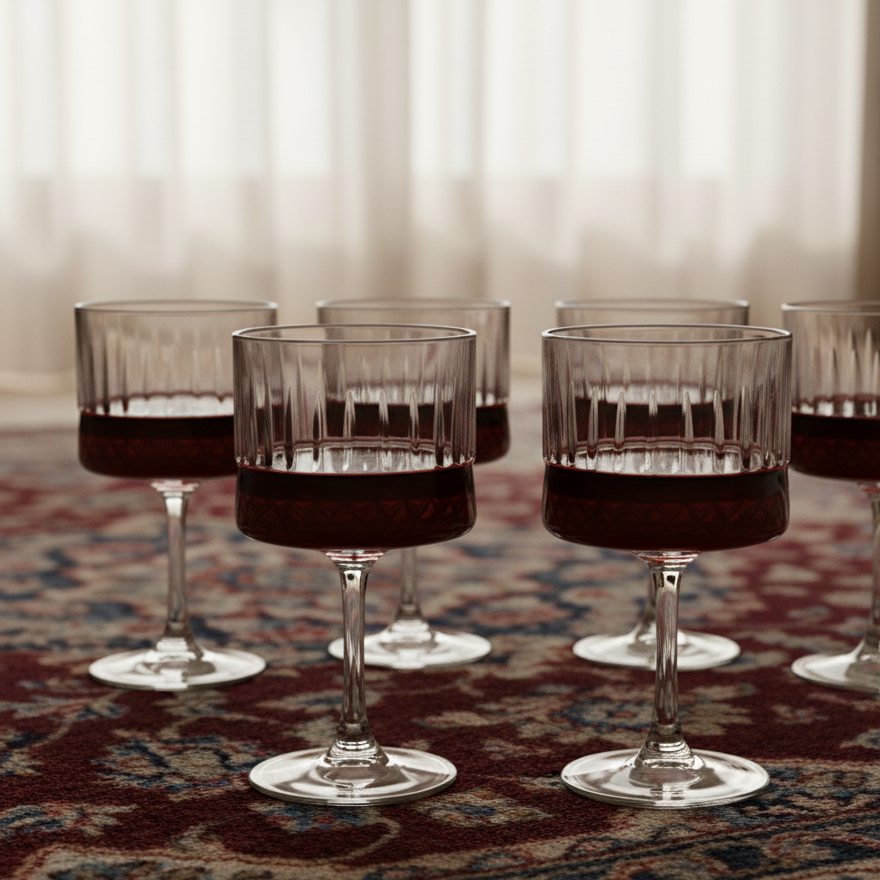 Elegant Crystal-Cut Wine Glasses (500 ml) - Set of 6