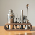 Signature Bar Tool Kit with Elegant Wooden Stand (10 Pcs Set)