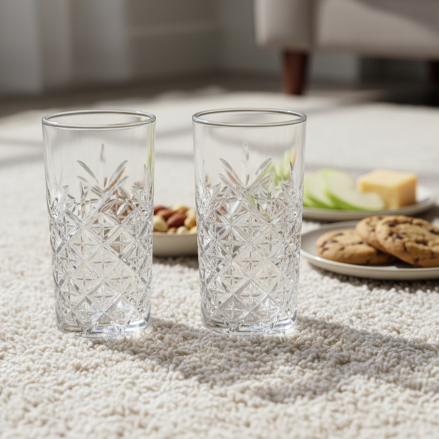 Everyday Pineapple Cut Crystal Clear High-Ball 330ml Glass (Set of 6)