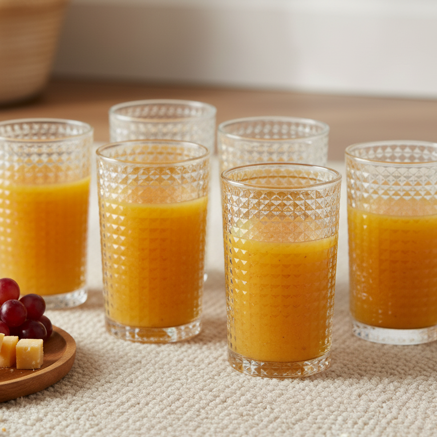 Square Water Glass – 6 Pcs Set 230 ml