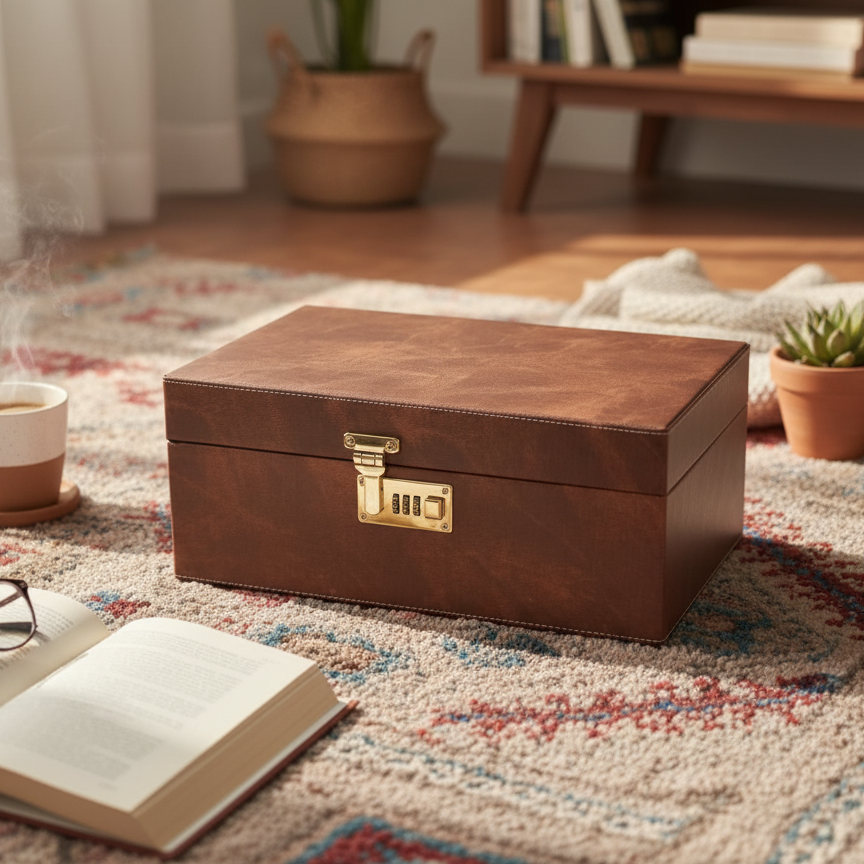 Leatherette Mini 8 Piece Bar Trunk Set
