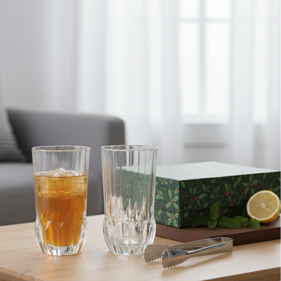 Diamond-Cut Highball Glass – 370 ml