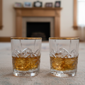 Gold Rimmed Whiskey Glasses Set of 6 (350 ml)