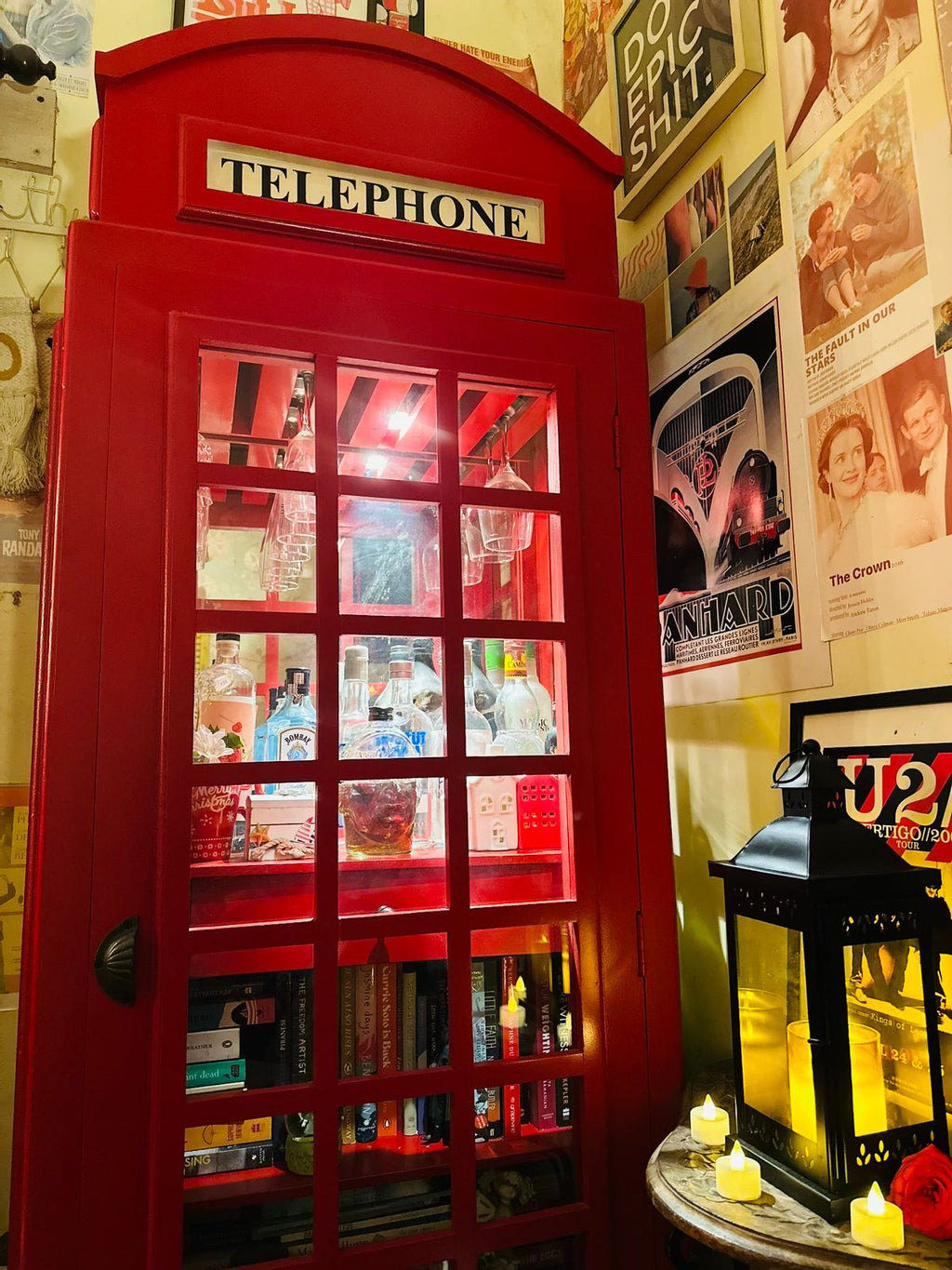 Handcrafted Iconic Telephone Booth Cabinet