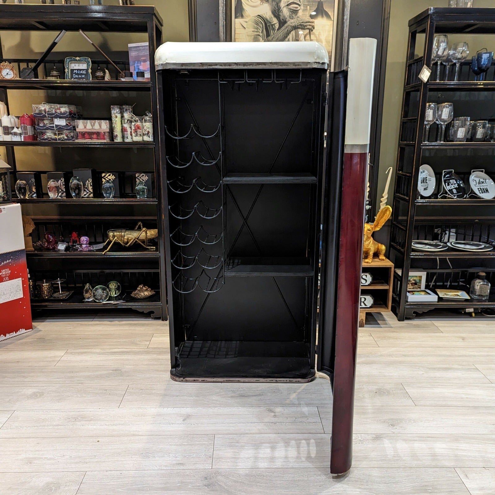 Handcrafted Vintage Coke Refrigerator Bar Cabinet