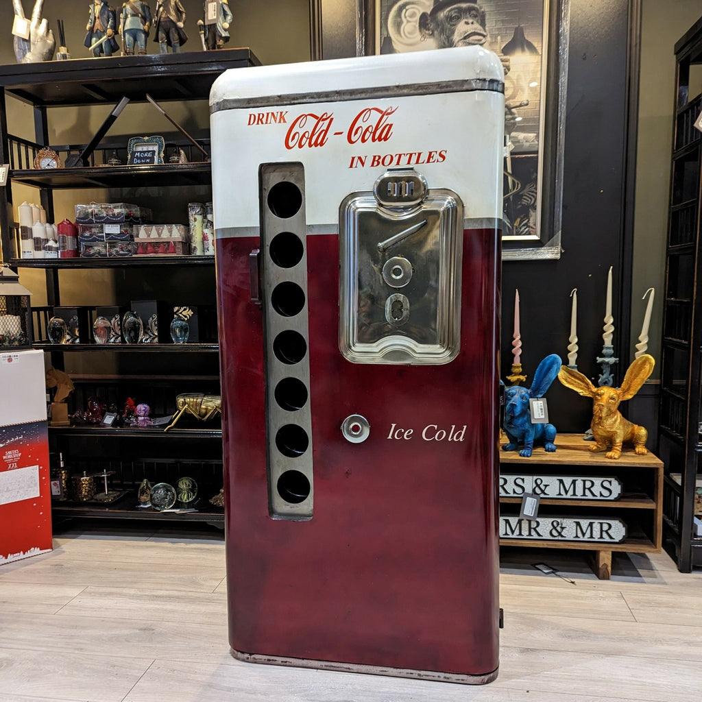 Handcrafted Vintage Coke Refrigerator Bar Cabinet