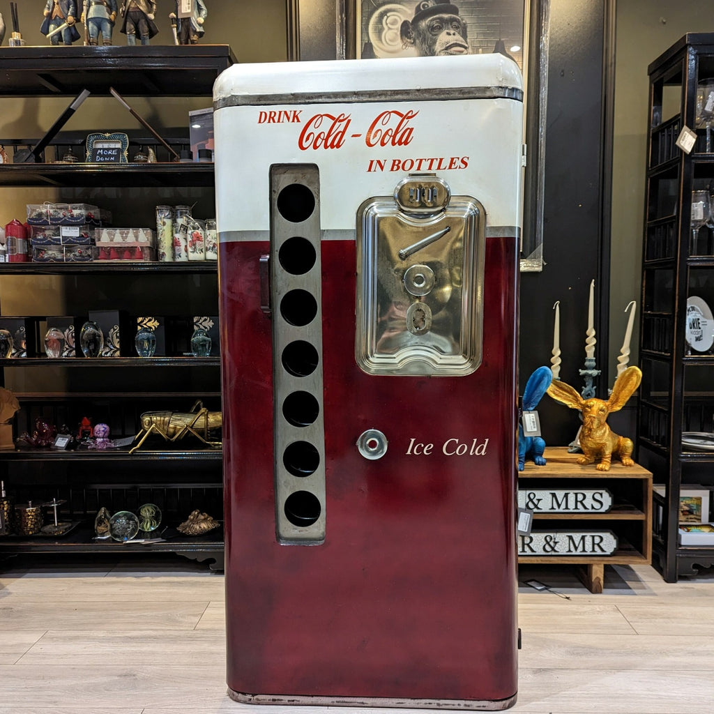 Handcrafted Vintage Coke Refrigerator Bar Cabinet