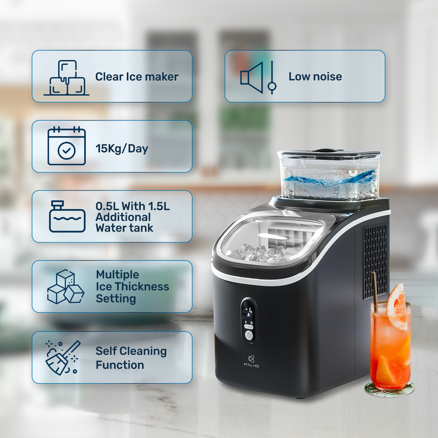 Kilig S01M Square Ice Maker - 15 kg
