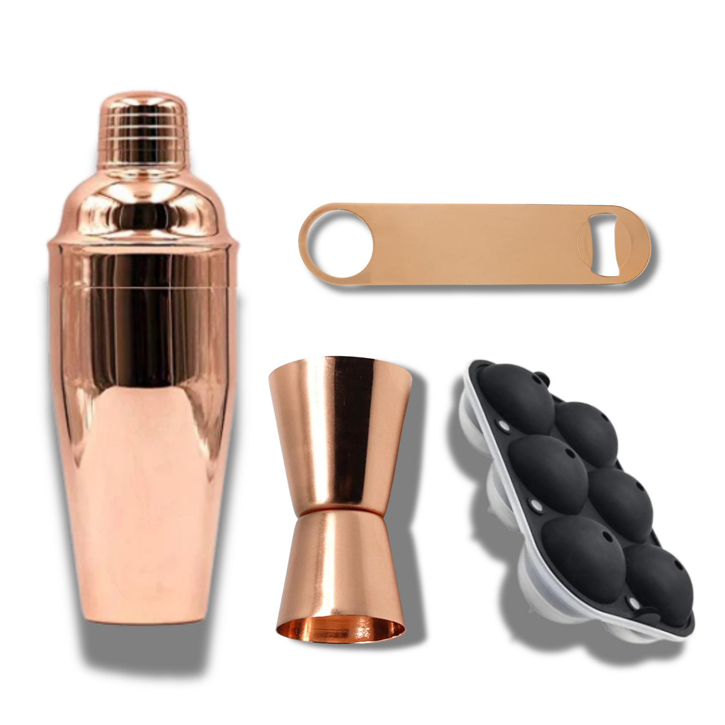 Rose Gold Home Bar Set (Set of 4)