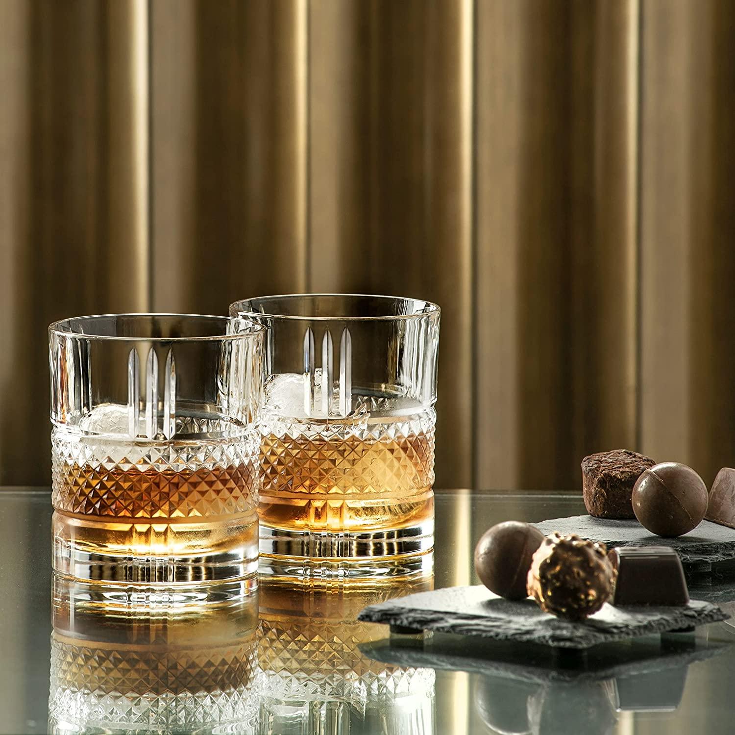 Bright Premium Crystal Whiskey Glasses, Italy (Set of 6) - Happyware Home Pvt Ltd