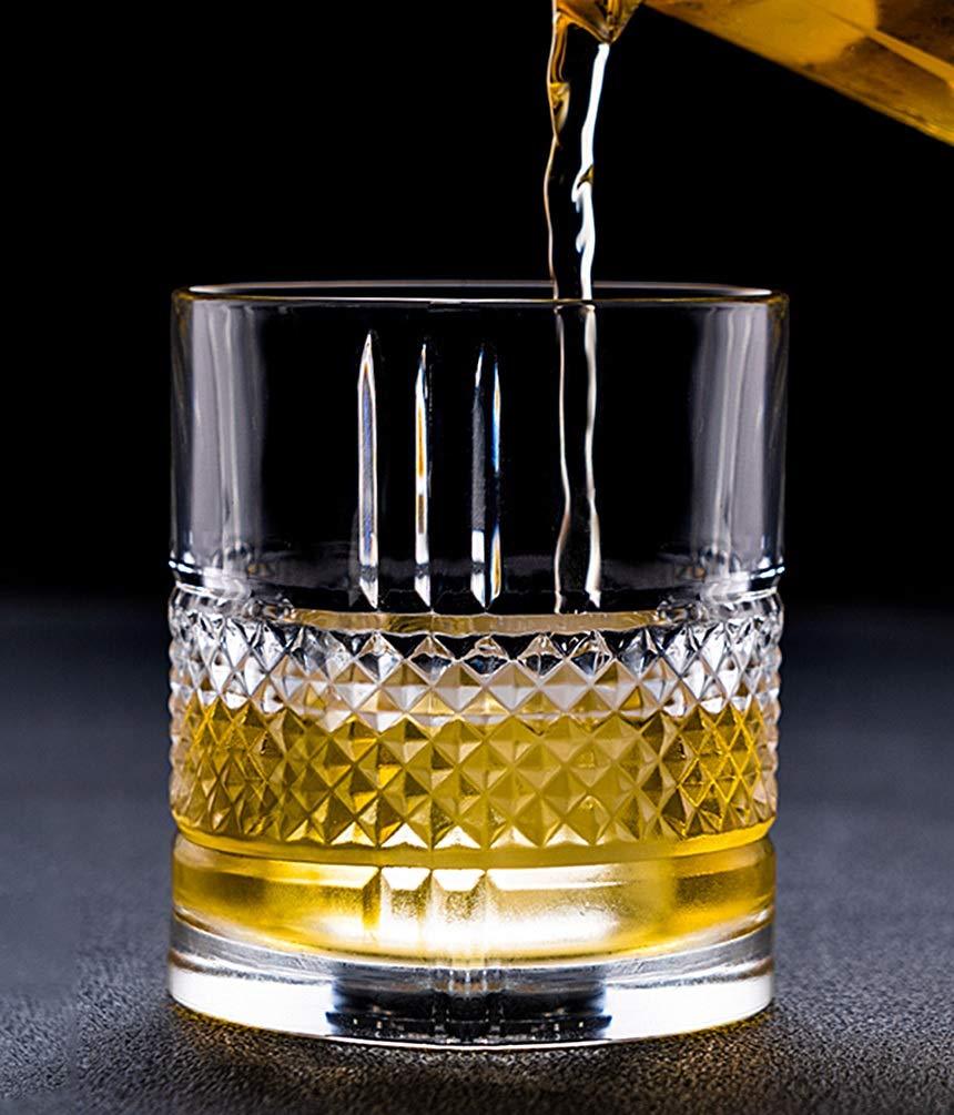 Bright Premium Crystal Whiskey Glasses, Italy (Set of 6) - Happyware Home Pvt Ltd