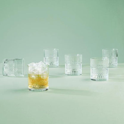 Bright Premium Crystal Whiskey Glasses, Italy (Set of 6) - Happyware Home Pvt Ltd