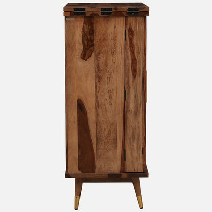 100% Sheesham Wooden Bar Cabinet - Cane Facade