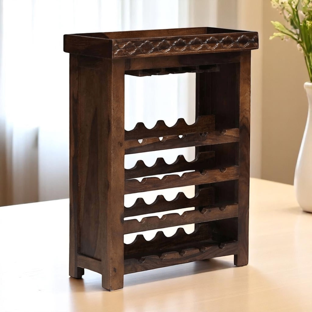 Chandler Wooden Bar Cabinet In Provincial Teak Finish
