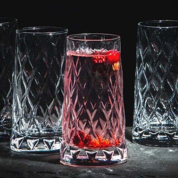Crystal Leafy Hi-Ball Glasses, Turkey - Happyware Home Pvt Ltd