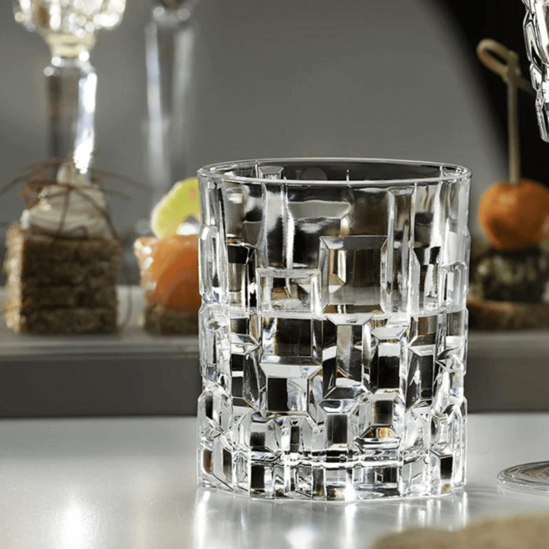 Etna Premium Crystal Whiskey Glasses, Italy (set of 6) - Happyware Home Pvt Ltd