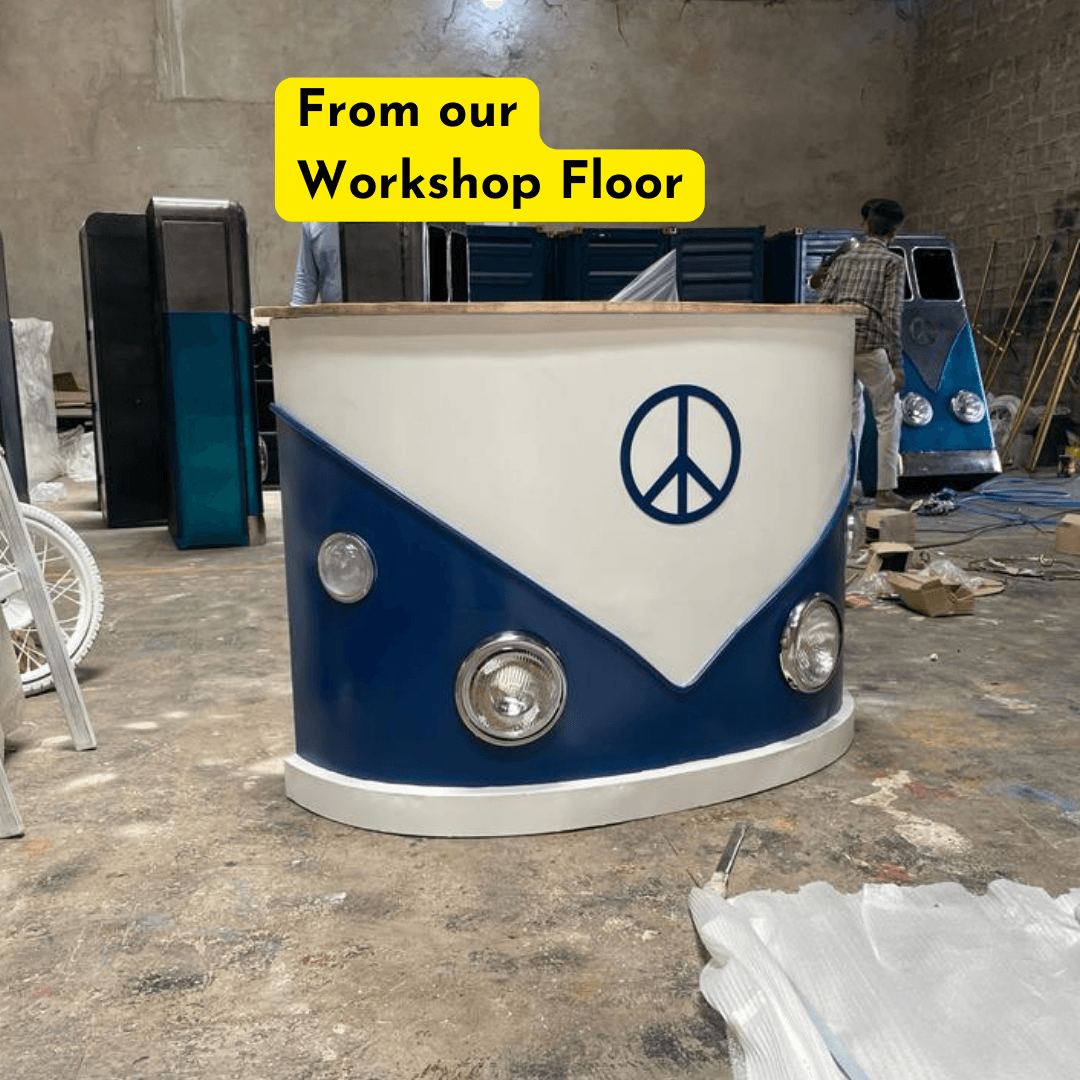 Handcrafted Kombi Low Top Bar Counter - Happyware Home Pvt Ltd