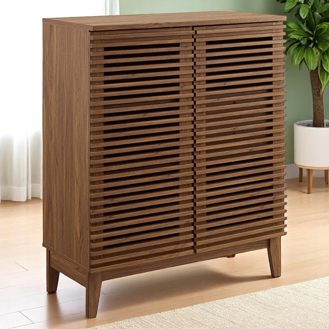 Handmade Contemporary Sheesham Wood Line Bar Cabinet