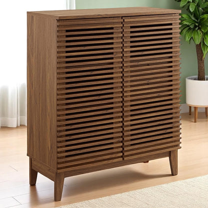 Handmade Contemporary Sheesham Wood Line Bar Cabinet