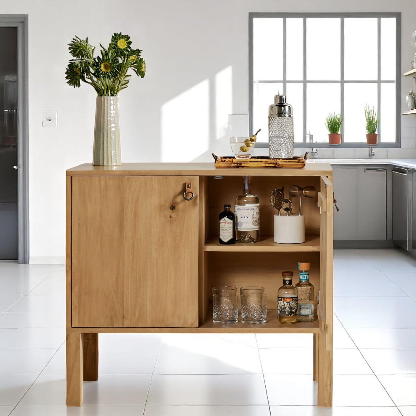 100% Sheesham Hayward Bar Cabinet (36")