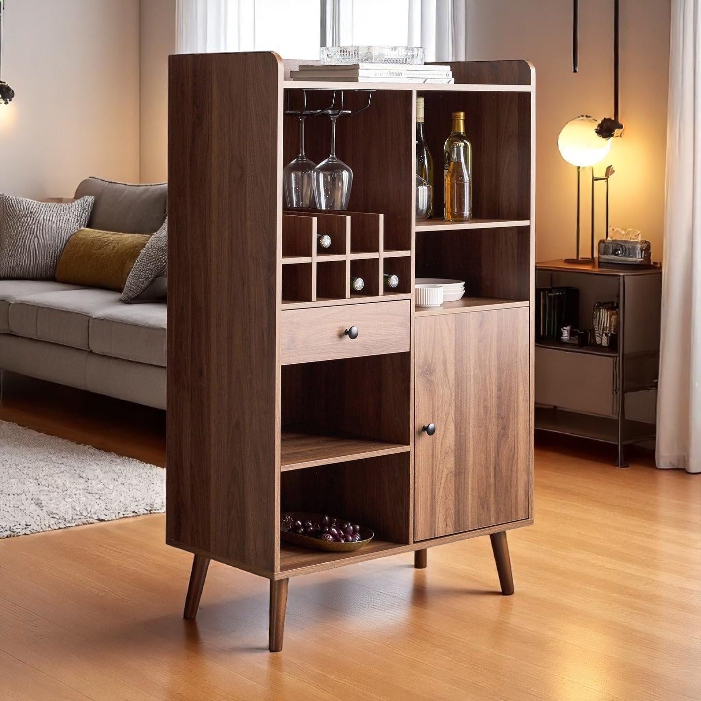 Noble Nectar Wood Bar Cabinet