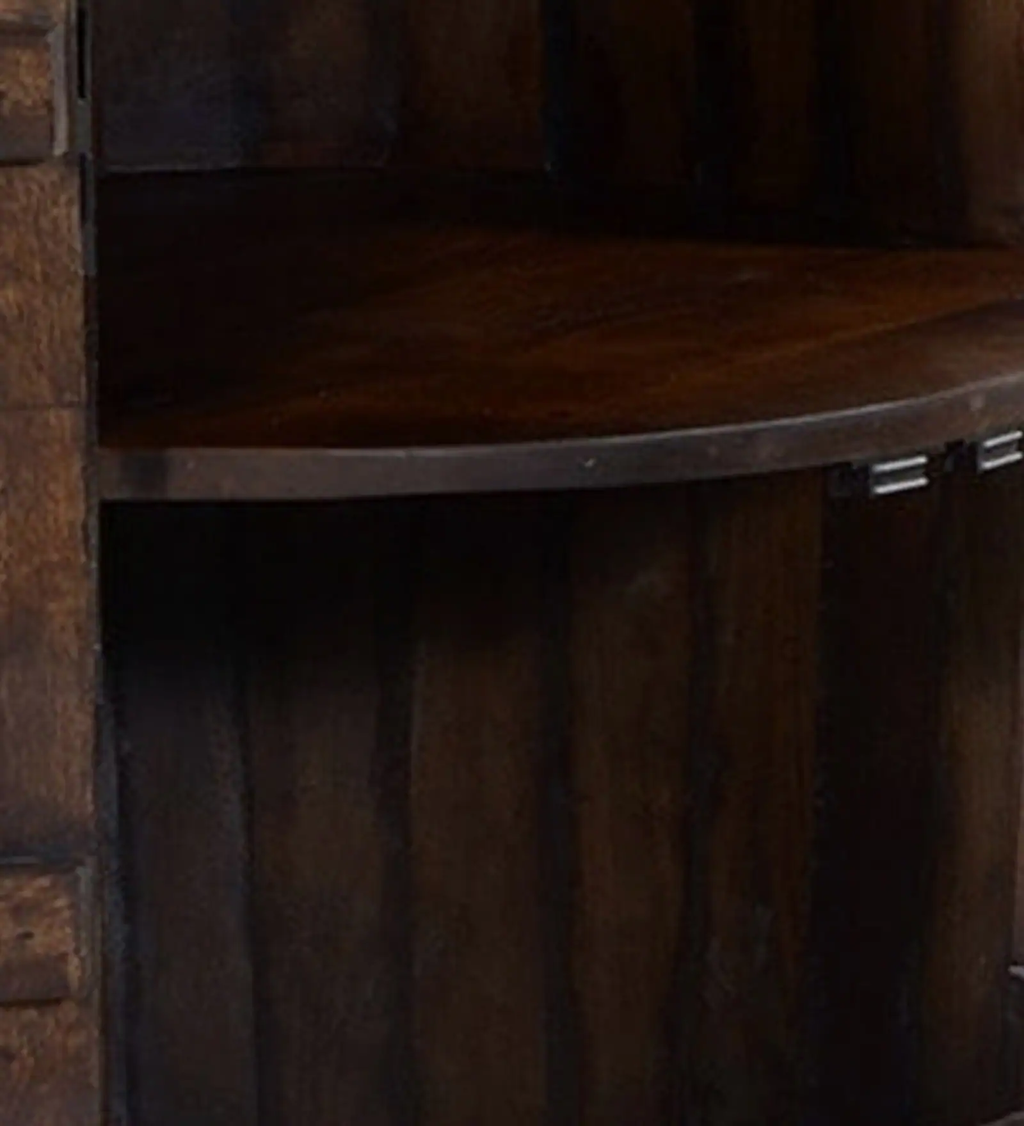 Antique Barrel Solid Wood Bar Cabinet