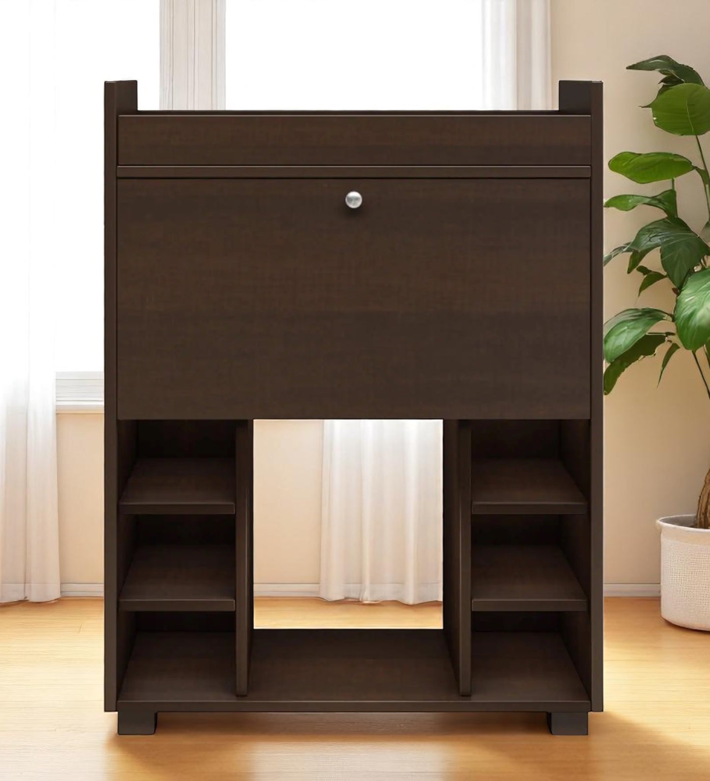 Olga Bar Cabinet & Counter in Dark Finish