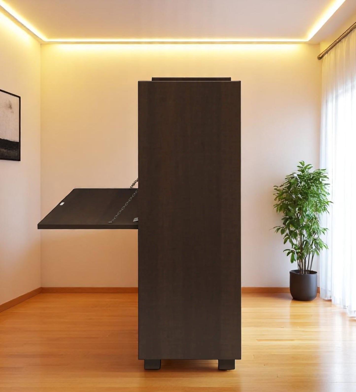 Olga Bar Cabinet & Counter in Dark Finish