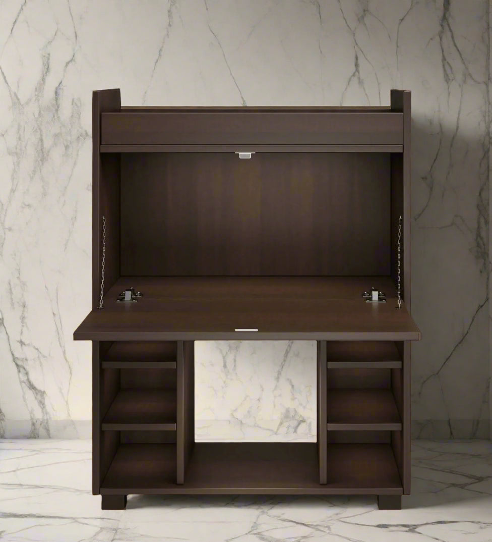 Olga Bar Cabinet & Counter in Dark Finish