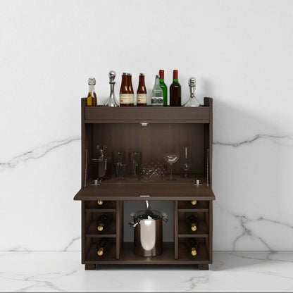 Olga Bar Cabinet & Counter in Dark Finish